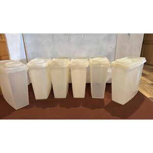 Vintage Tupperware Cereal Keeper Storage Contains #469 With Lids Lot of 6